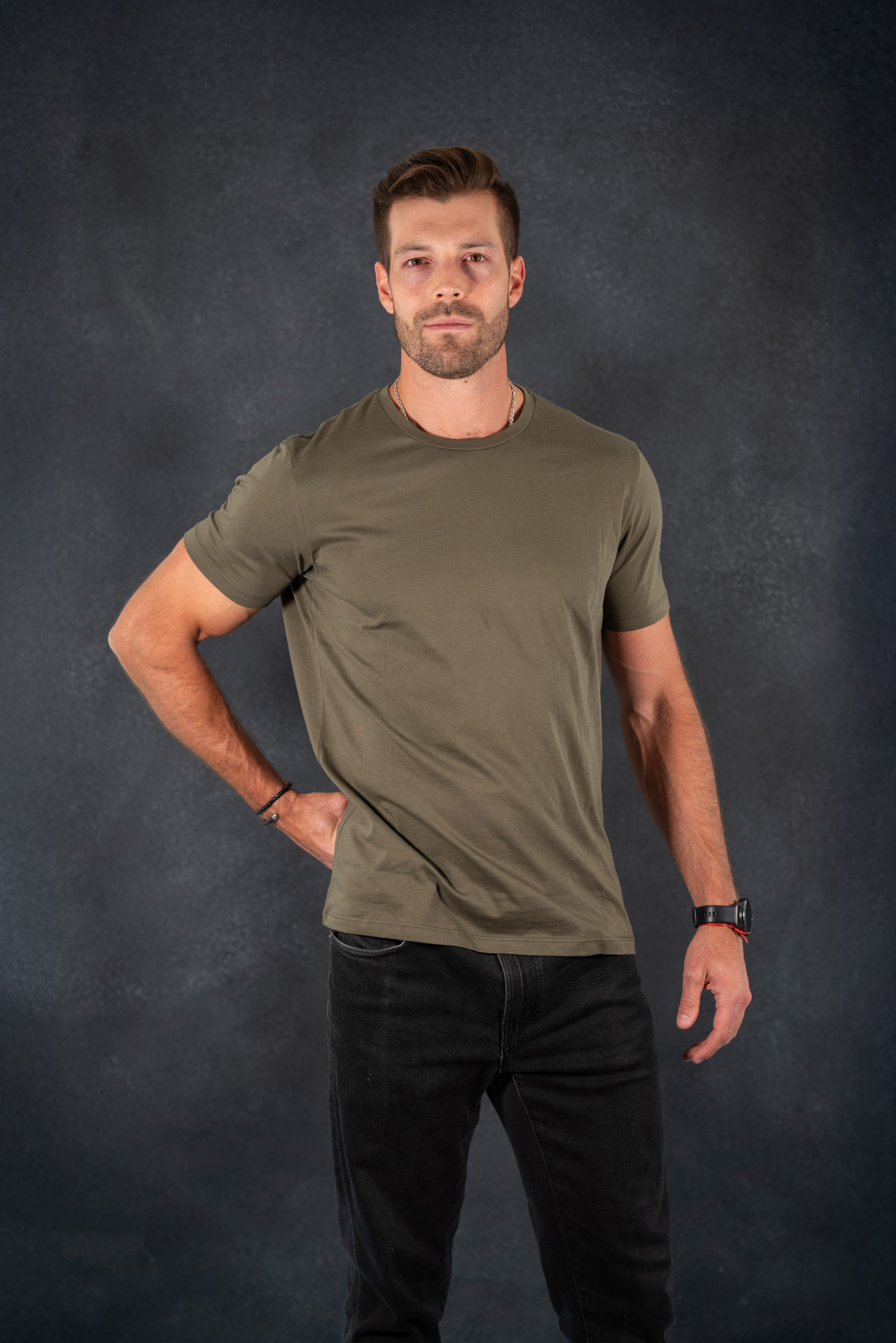 Polera Marbella (Slim) Oliva Oscuro