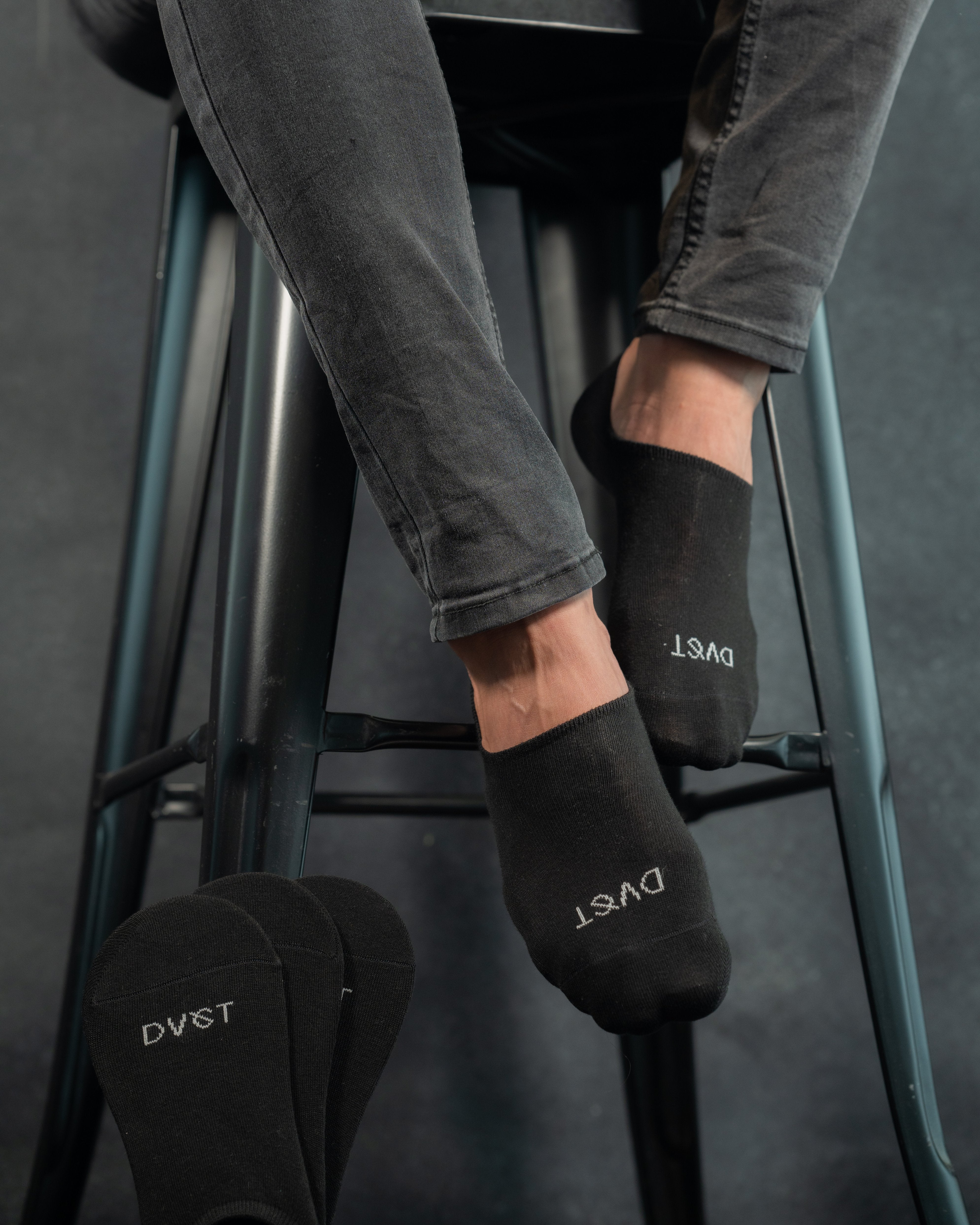 Pack de 4 Pares de Calcetines Invisibles Negros